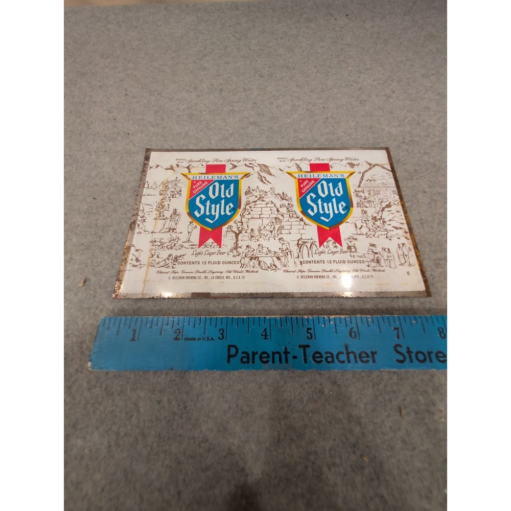 Vintage Heileman's Old Style Beer Metal Label Sheet G Heileman Brewing Co - Picture 3 of 3